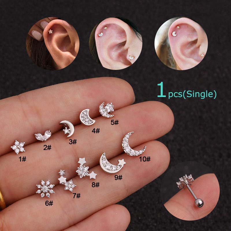 1piece Ear Tragus Cartilage Helix Daith Piercing g 6mm Length Shopee Singapore