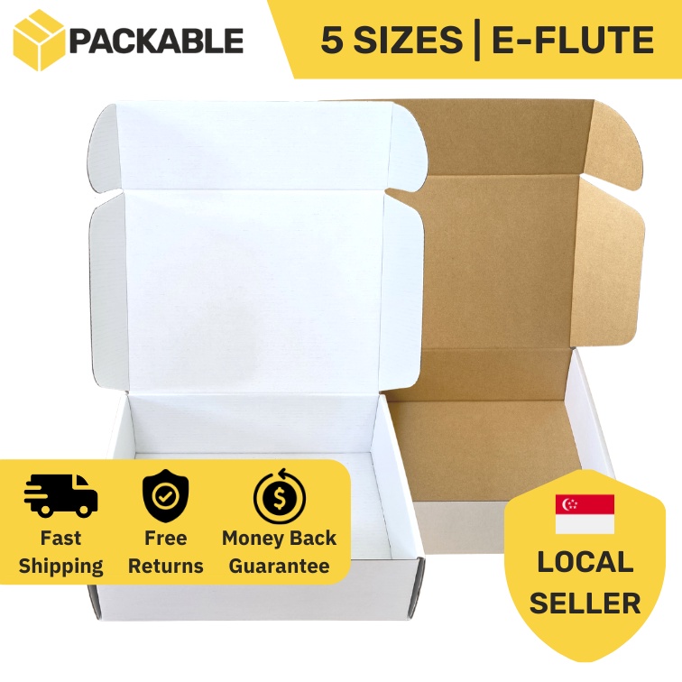 White Gift Boxes / Courier Box / Cardboard Box Packaging 4 Sizes 10