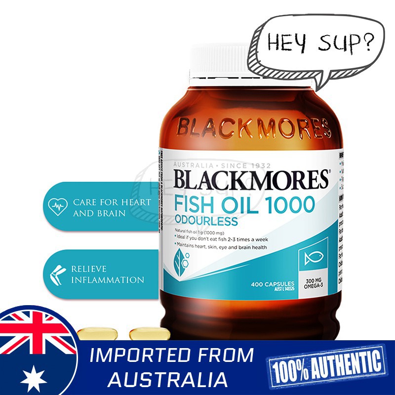 Blackmores Odourless Fish Oil 1000mg 400 Capsules (Natural Source Of ...