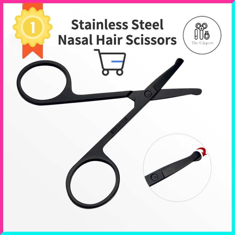 [SG] 3mm SS Rounded Nose Eyebrow Beard Hair Trimmer Safety Scissors
