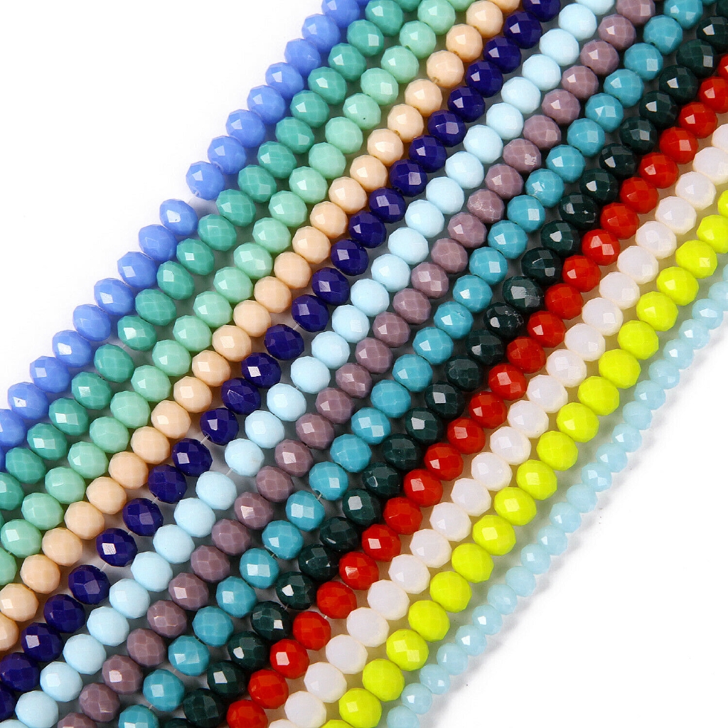Glass Rondelle Faceted Red Opaque Loose Beads 3mm 4mm 6mm 8mm 10mm 