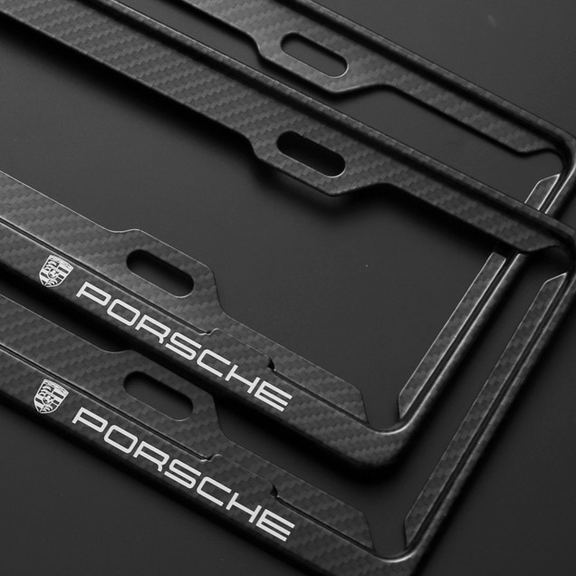 Porsche Carbon Fiber Pattern License Plate Frame Suitable for Panamera