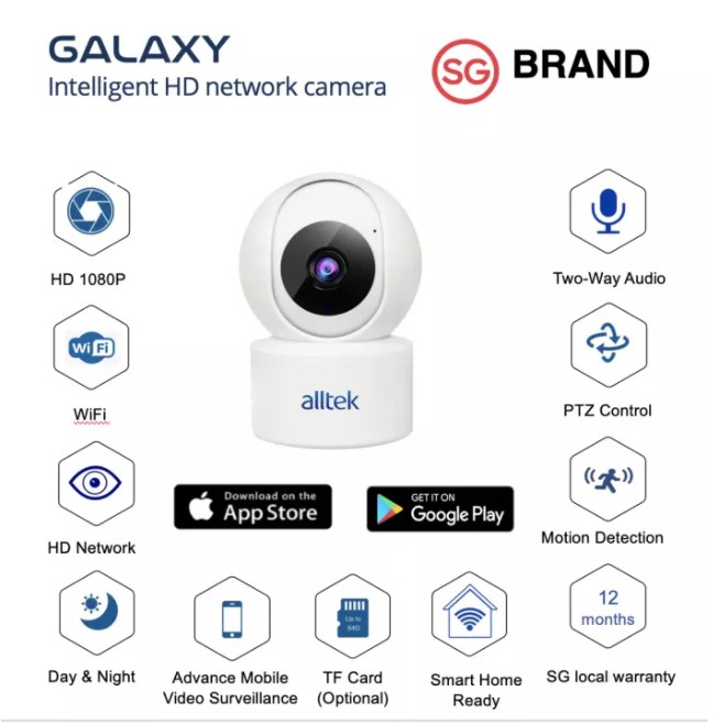 Official Sg Warranty Alltek Galaxy 1080p 360 Bto Pet Home Office Ip Camera Shopee Singapore