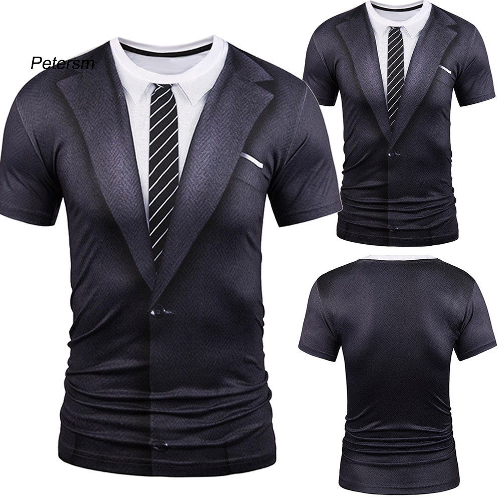 suit printed t shirt