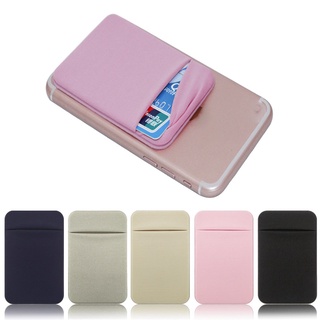 Adhesive Sticker Wallet for Credit ID Card Bank Card Elastic Stick-On Pocket Light Pink Hacloser Mobile Phone Back Card Holder 