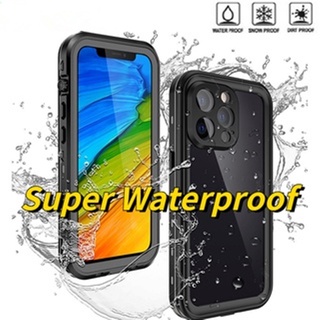 IP68 Waterproof Case For iPhone 14 11 12 13 Pro Max 13 mini 360° Full Body Coverage Protection Back Cover for iPhone 11 Pro Max X XS XR 6 6S 7 plus 8 Plus SE 2020 Shockproof Swim Diving Case