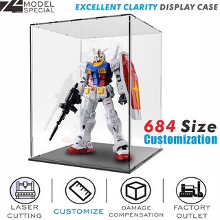 Clear Acrylic Display Case Dustproof Protection Showcase for Gundam, Action Figures & Collectibles(Customization)