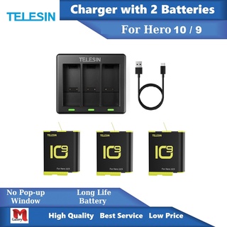 Telesin Gopro Hero 10 And Hero 9 Battery Charger With 3 Slots To Charge  3 Batteries At The Same Time
