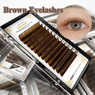 Mink Soft Brown Individual Volume Extensions False Dark Brown Eyelashes Natural Eyelash Extension Mink Colored Lashes