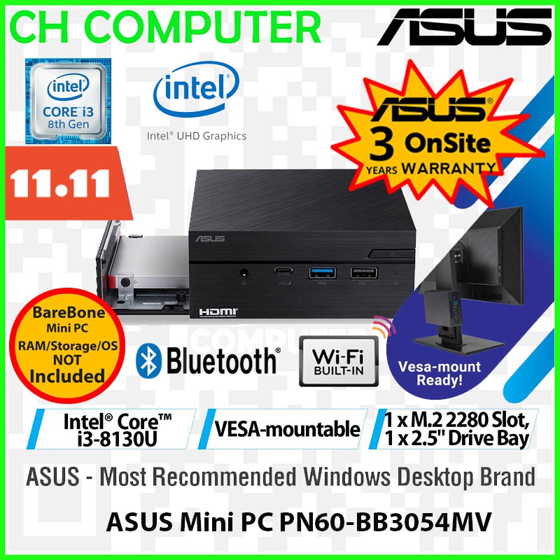 Asus Mini Pc Pn60 3054mv Features Intel Core Processors Support Ddr4 Ram Dual Storage 4k Uhd Video Output Shopee Singapore