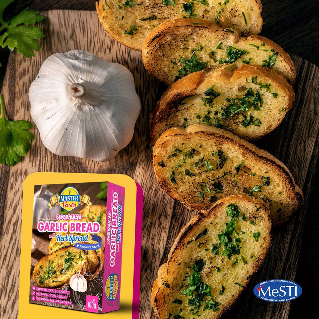 Shop Malaysia Halal Master Potato Roasted Garlic Bread With Herbspread 100g Roti Bakar Bawang Putih Shopee Singapore