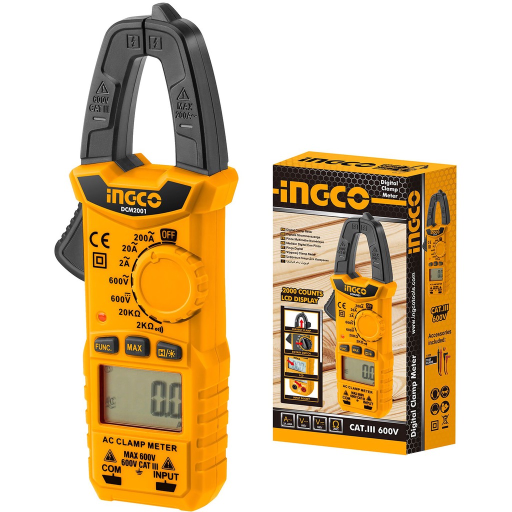 INGCO DCM2001 Digital AC Clamp Meter Shopee Singapore