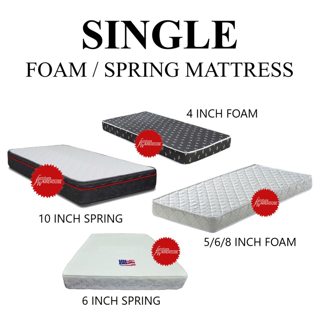 Single Foam Mattress/ Single Spring Mattress Shopee Singapore