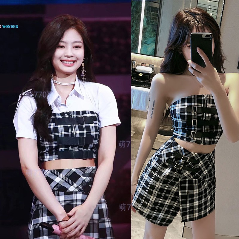 jennie plaid skirt