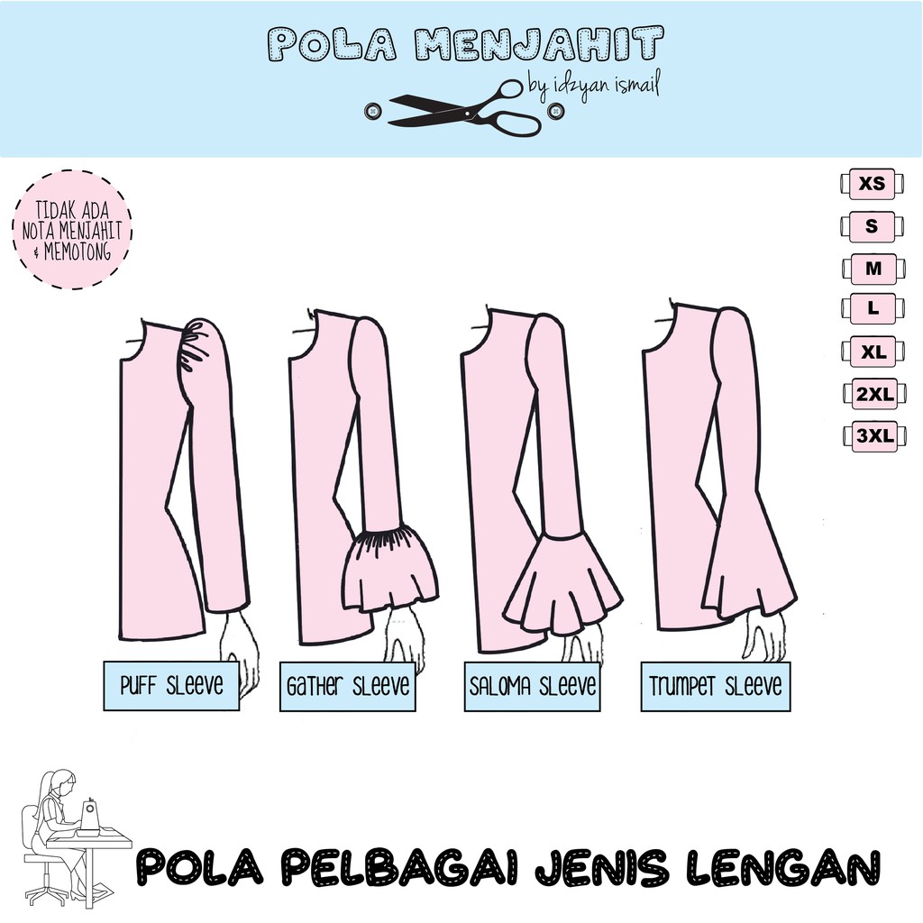 Shop Malaysia Puff Arm Pattern Saloma Arm Pattern Pattern Arm Pattern Arm Only Shopee Singapore