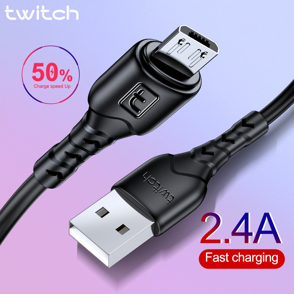 Twitch Micro USB Cable 2.4A Durable TPE Fast Charge Mobile Phone ...