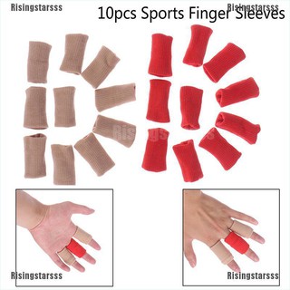 [Ready Risingstarsss] 10Pc Finger Sleeves Sport Arthritis Trigger Braces Knuckle Protector Splint Wrap