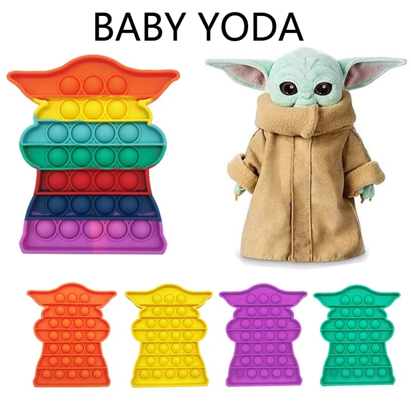 Fidget Baby Yoda Poppit Bubble Toy Popular Stress Autism Reliever AMONG Game 