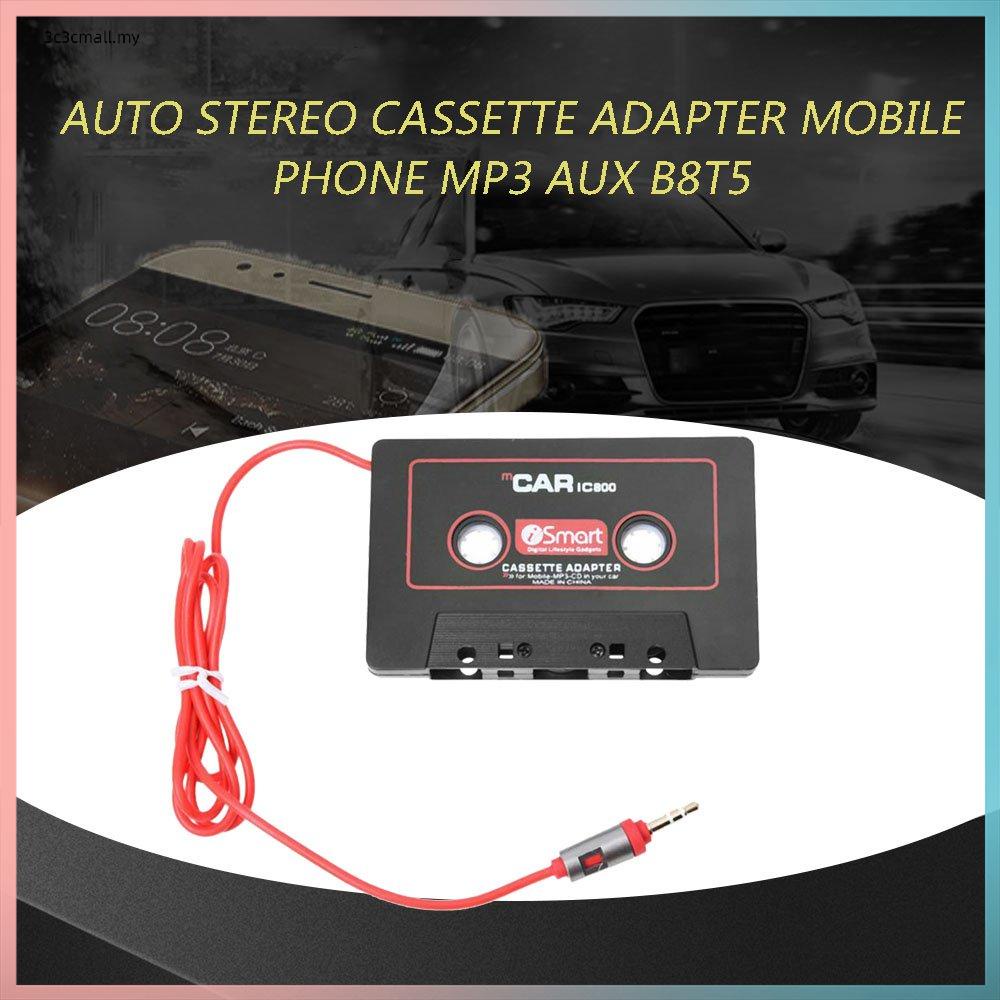 Car Audio Systems Car Stereo Cassette Tape Adapter For Mobile Phone Mp3 B8t5 Black Red Color Durable Shopee Singapore