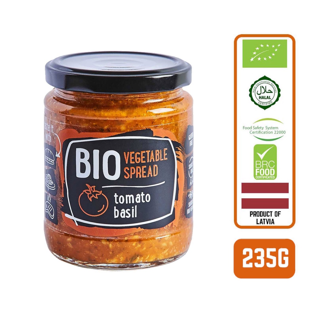 [Bundle of 3] Rudolfs Organic Vegetable spread Tomato & Basil (Gluten