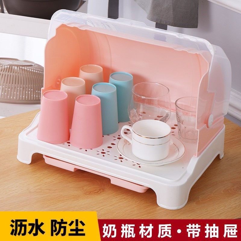 Dust Proof Drain Cup Holder Teacup Tableware Put Tableware Household Storage Box防尘沥水杯架茶杯餐具放碗筷家用收纳箱奶瓶带盖多功能杯子收纳盒hfbw01 Sg21 4 12 Shopee Singapore