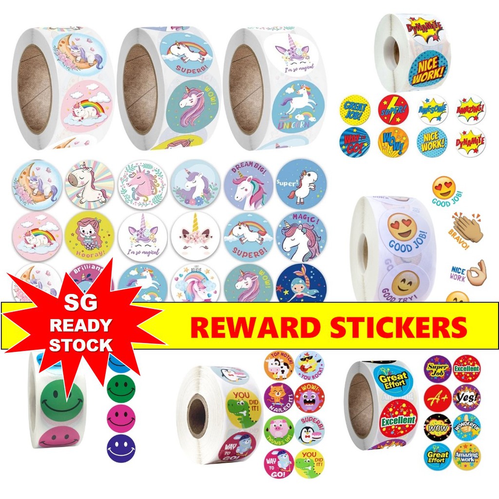 Sg Ready Stock Reward Stickers Roll Teachers Encouragement Cute