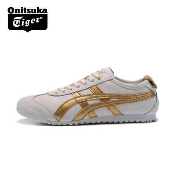 onitsuka white and gold