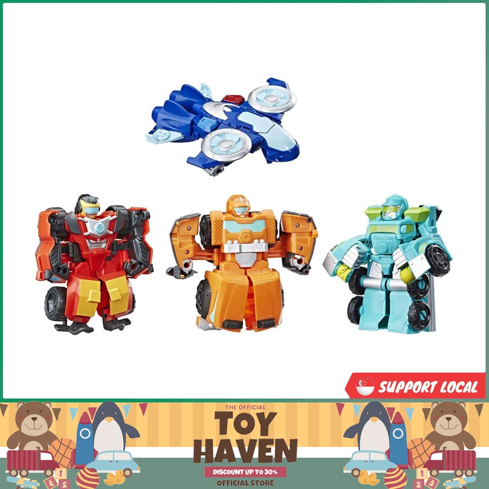 Playskool Heroes Transformers Rescue Bots Academy – Rescue Team Pack Con 4 Figure Da 11,4 Cm – Giocattoli Per Bambini 3+ Anni