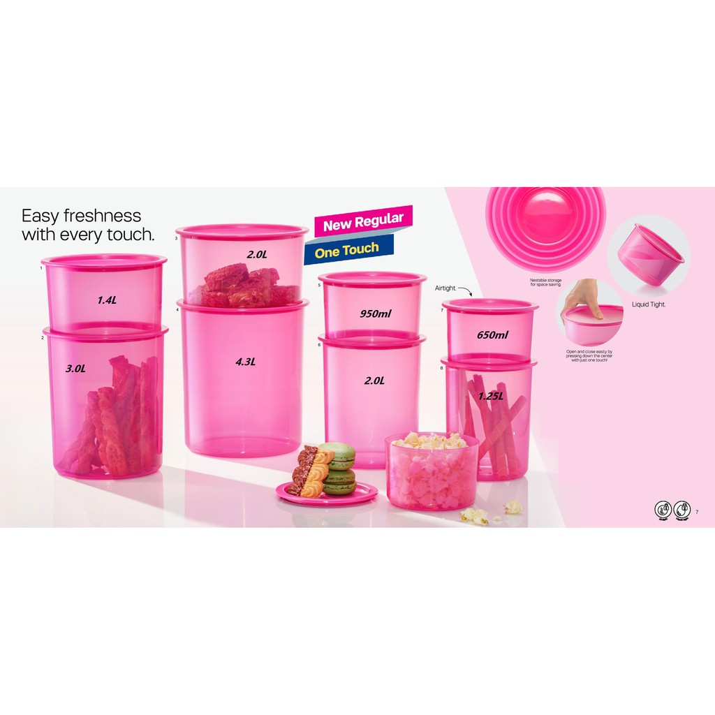Tupperware Bekas Susu Bekas Gula Kedap Udara Ot One Touch Pink Blue Plain Water Tight Food Container Airtight Container Shopee Singapore