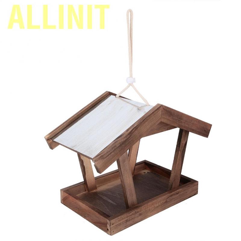 Allinit Bird House Durable Hanging Pine Bird Nests For Feeding