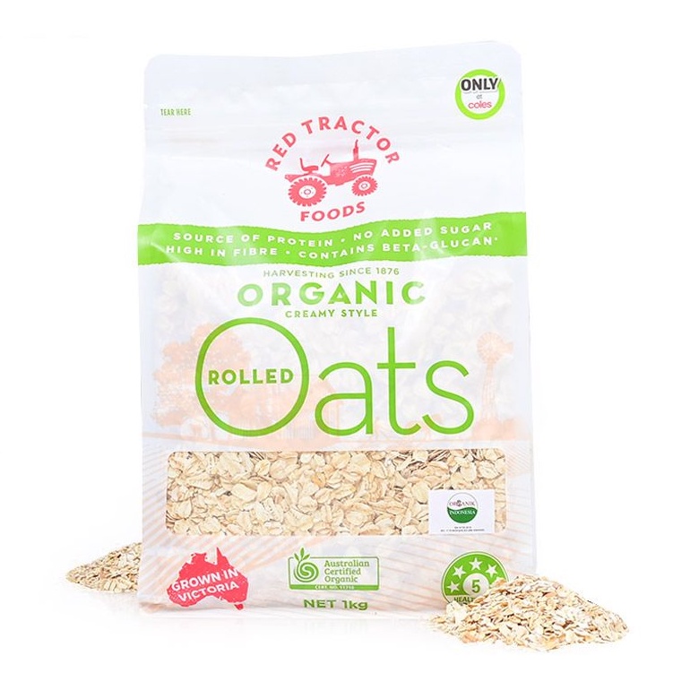 Organic Rolled Oat Red Tractor 1kg | Shopee Singapore