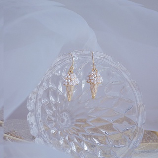 Image of thu nhỏ Korean Delicate Texture Full Pearl Ice cream Earring Cute Creative 14K Real Gold Drop Earring Minimalist Tiny Jewelry #5