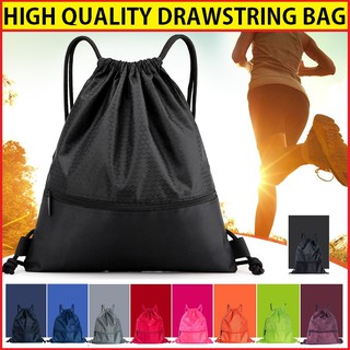 Unisex Waterproof Drawstring Bag Multi Purpose Haversack Sports Backpack Good Quality Comfortable Strap Zip Compartment