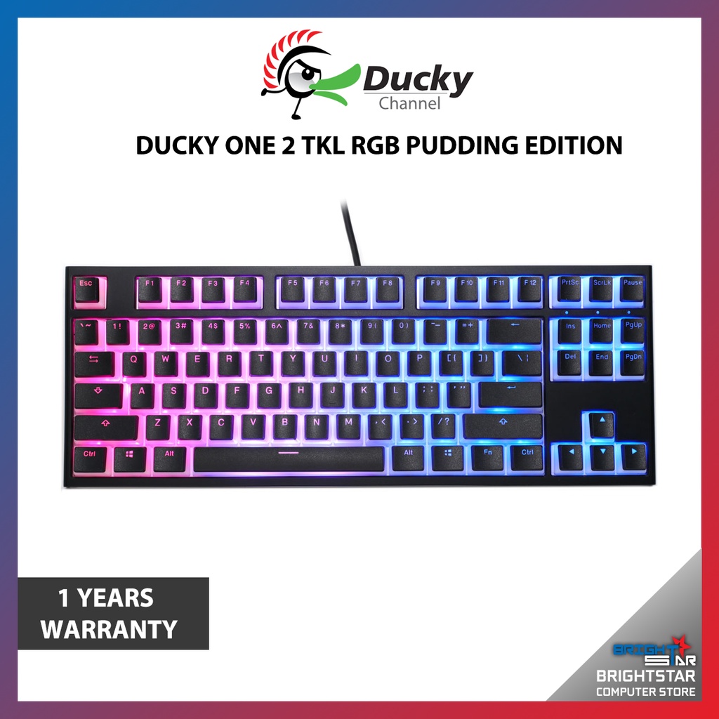 Ducky One 2 Tkl Rgb Pudding Edition Black Cherry Mx Brown 1 Year Warranty Shopee Singapore