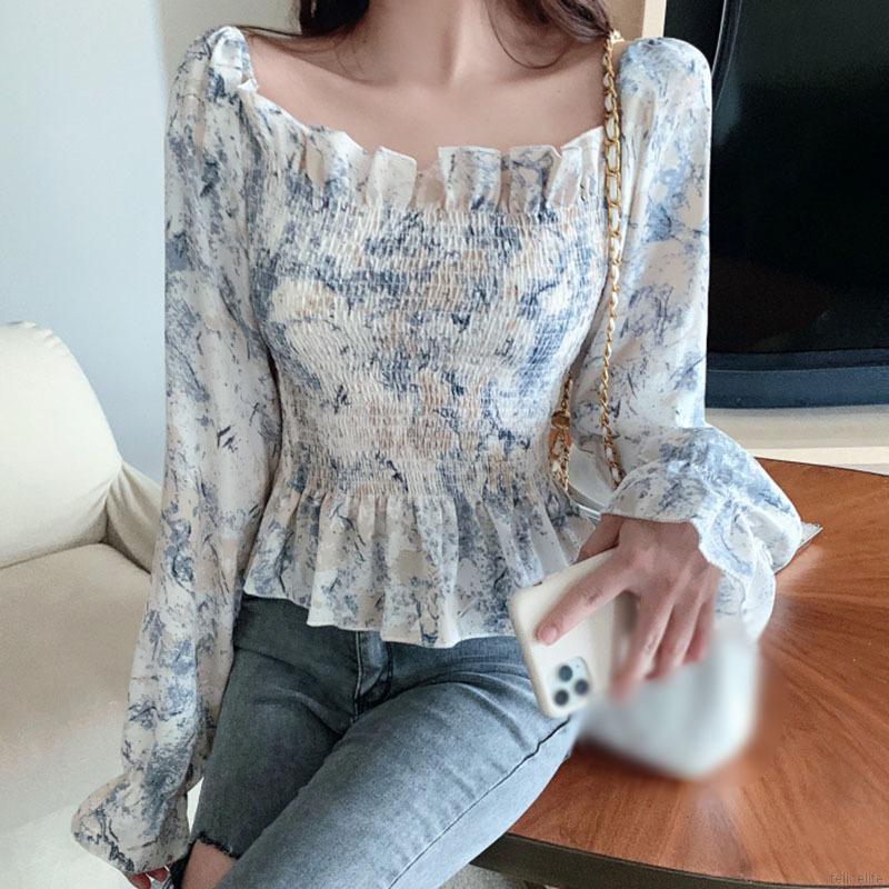 one shoulder chiffon top