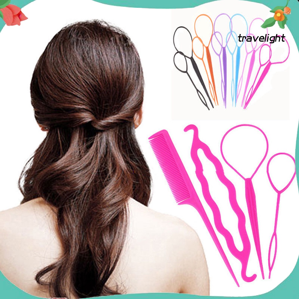TL】4 Pcs/Set Styling Clip Bun Maker Hair Design Twist Braid Ponytail Tool  Accessory | Shopee Singapore
