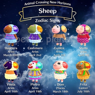 Animal Crossing Amiibo Card Sheep Villagers Set New Horizons Ns switch Game Pietro Eunice Muffy Willow Stella