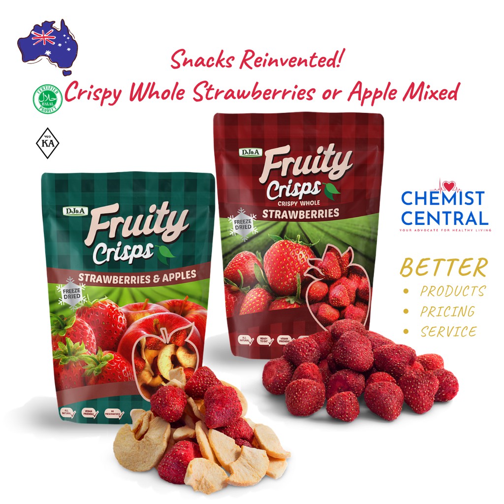 Crispy Strawberries 25g - DJ&A - Australian Natural Healthy Snacks ...