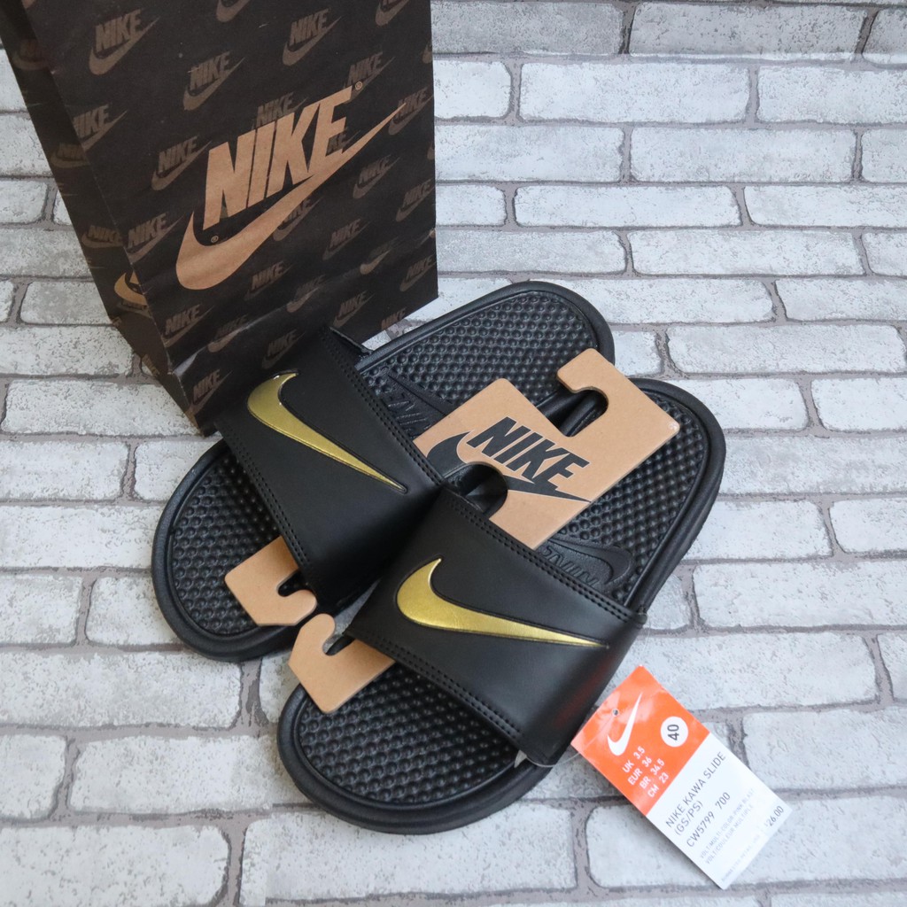 nike benassi black gold