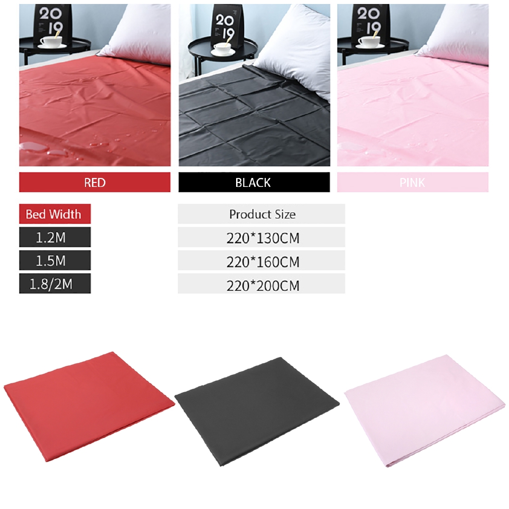 BEST※ Black High Gloss Pvc Bed Sheet Waterproof Bedding Waterproof Bed