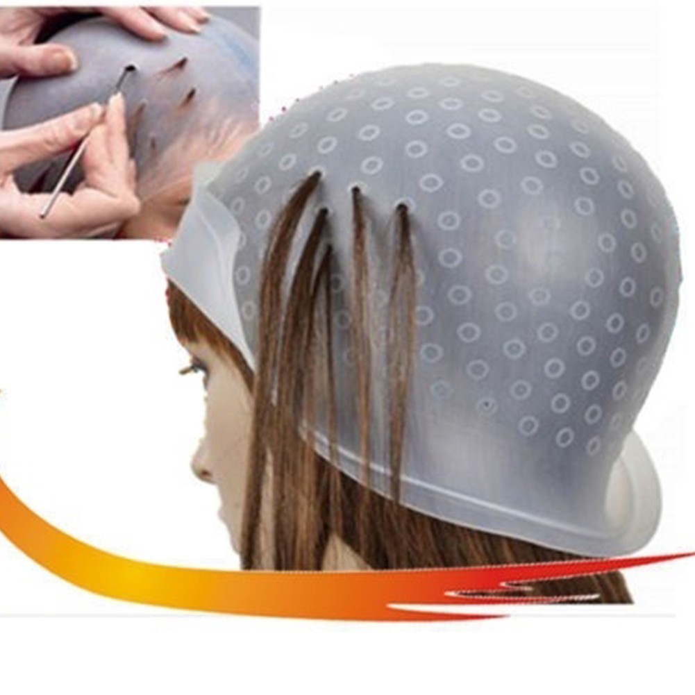 Reusable Silicone Dye Hat Hair Color Highlighting Hairdressing Cap ...