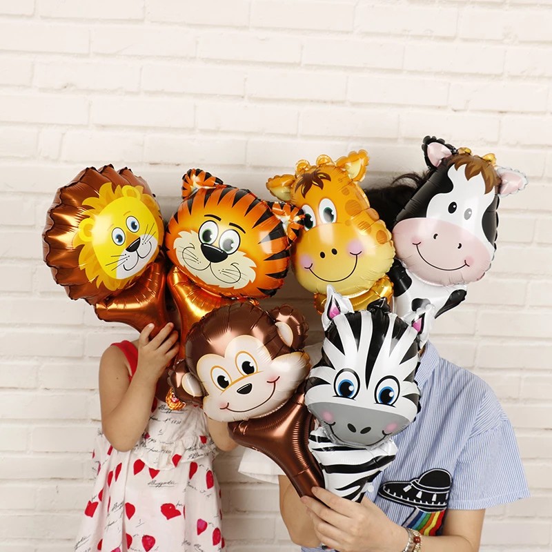 Handheld Balloons Avengers Monkey Lion Tiger Cow Cartoon AnimalsFoil  Balloons Avengers Party Decor Child Toys | Shopee Singapore