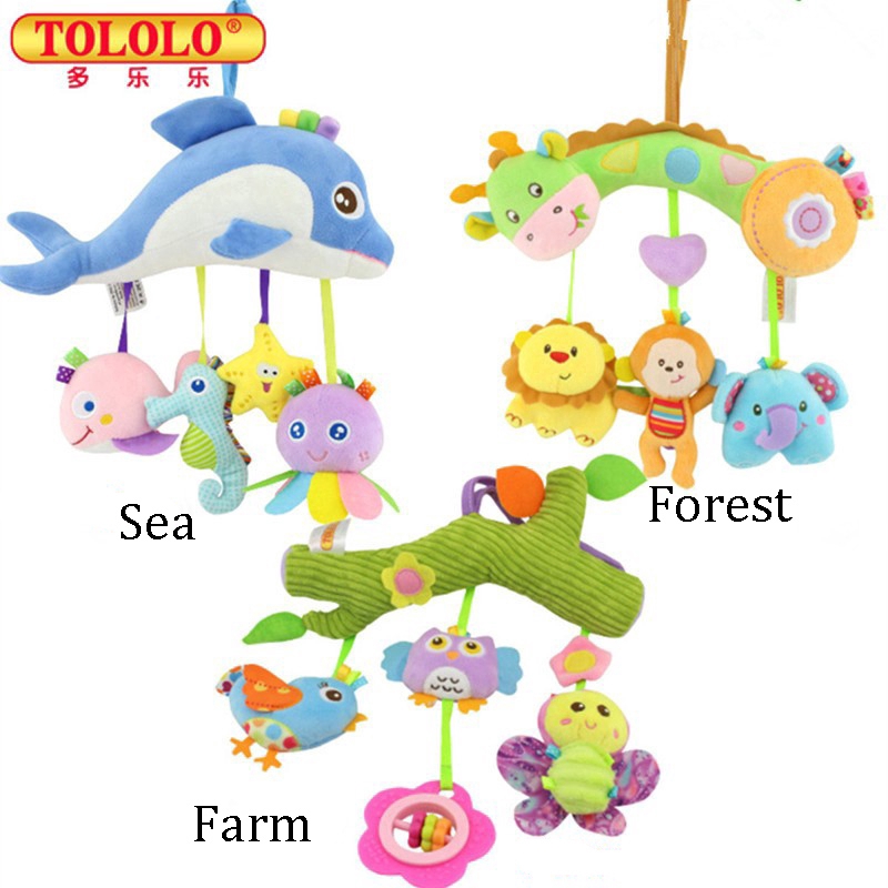 Baby Crib Mobile Bell Bed Rattles Learning Educational Toy With