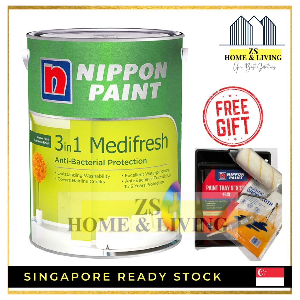 BIG SALES!! Nippon Paint 3in1 Medifresh *ALL COLORS AVAILABLE* 1L & 5L Shopee Singapore