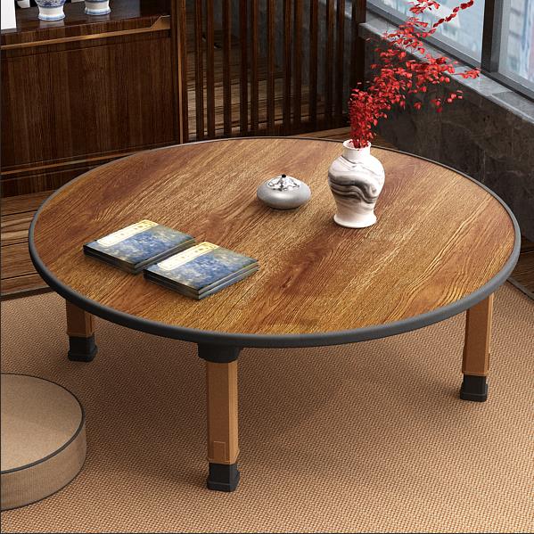 Korean Folding Small Round Square, Small Short Round End Table