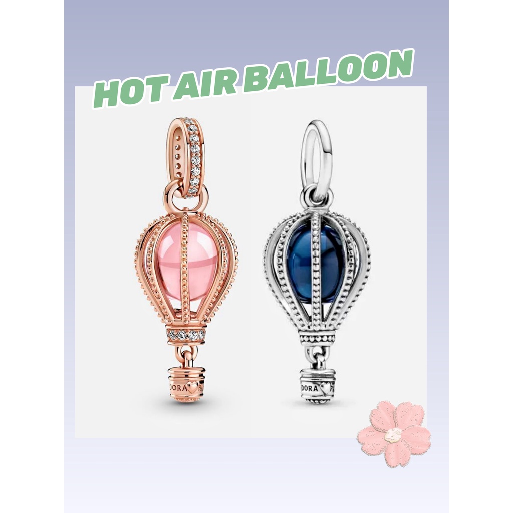 Sparkling Pink Hot Air Balloon Dangle Charm