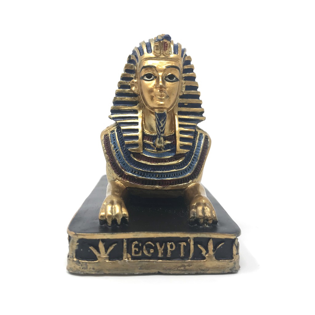 Toyvian 2pcs Sphinx Statue Egyptian Egypt Pharaoh Sphinx of Giza Decoration Lion Mythology Greek Figurine Fengshui Desktop Ornament for Home Office