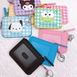 Image of thu nhỏ Japanese Sanrio Family Lattice PU Zipper Coin Purse cinnamoroll Change Storage Bag Cute Student Card Holder Work Id Melody Small Wallet Portable Stationery Gift #2