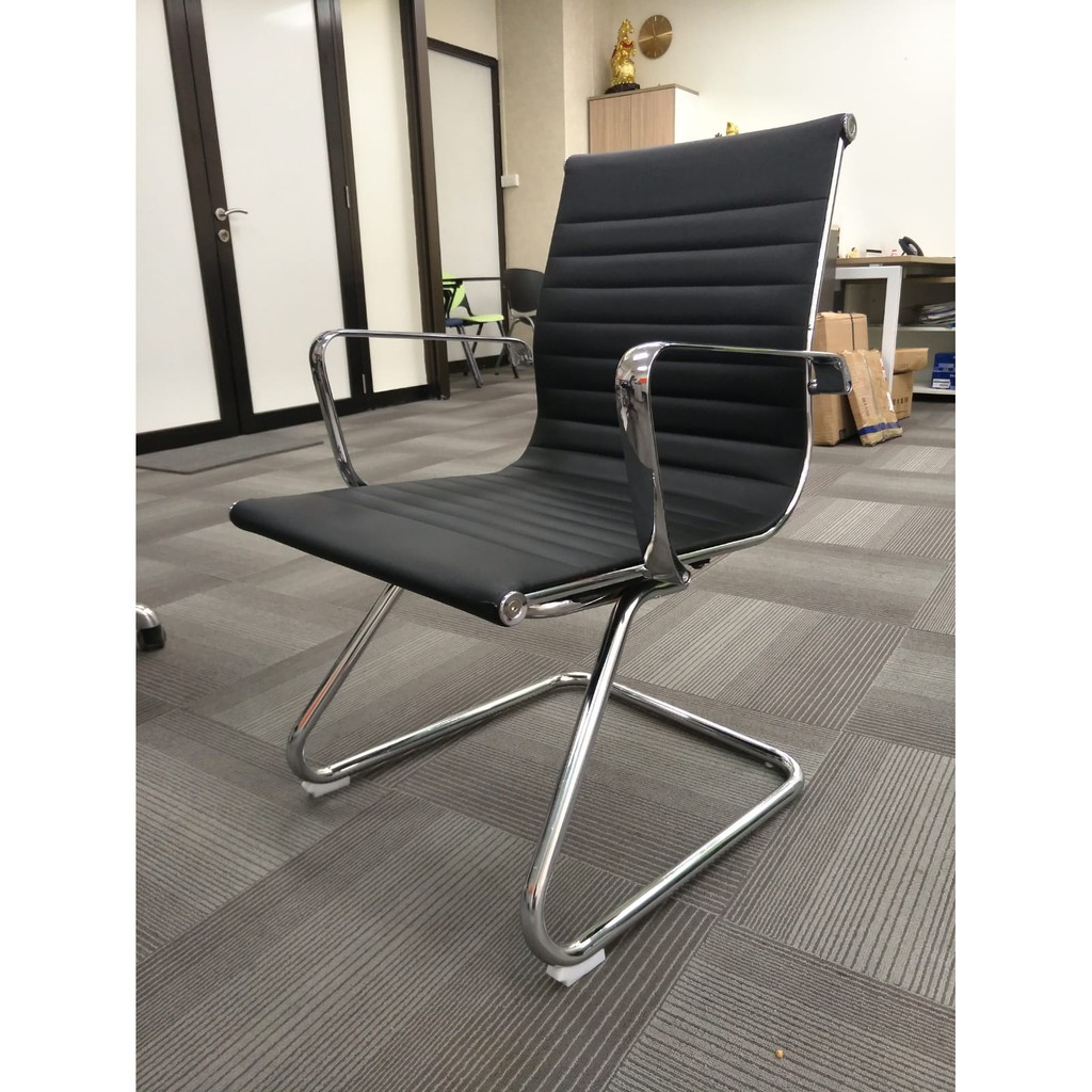 Free Delivery Ms8801c Full Pu Leather Low Back Home Office Chair No Wheels Conference Chair Bow Shaped Computer Chair Shopee Singapore