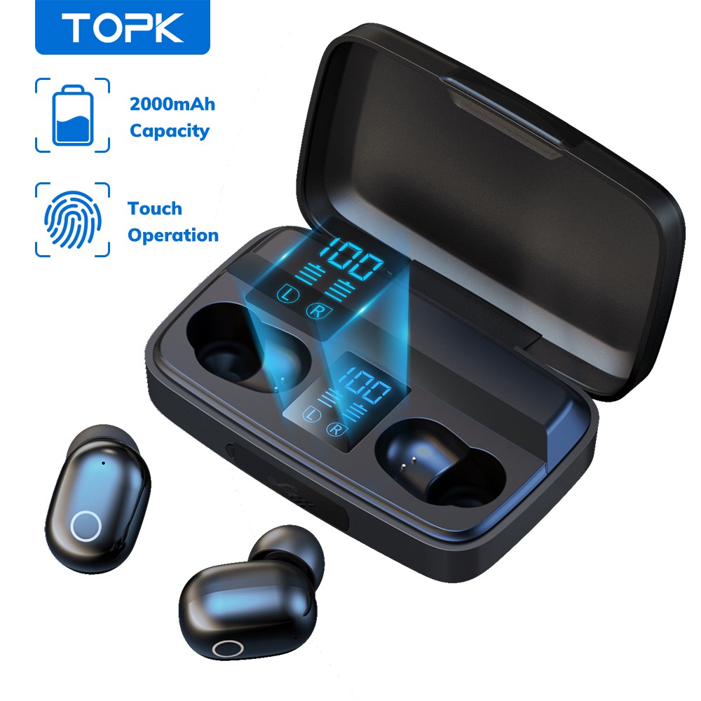 TOPK T10 TWS True Wireless Earbuds Bluetooth Stereo Headphones with ...